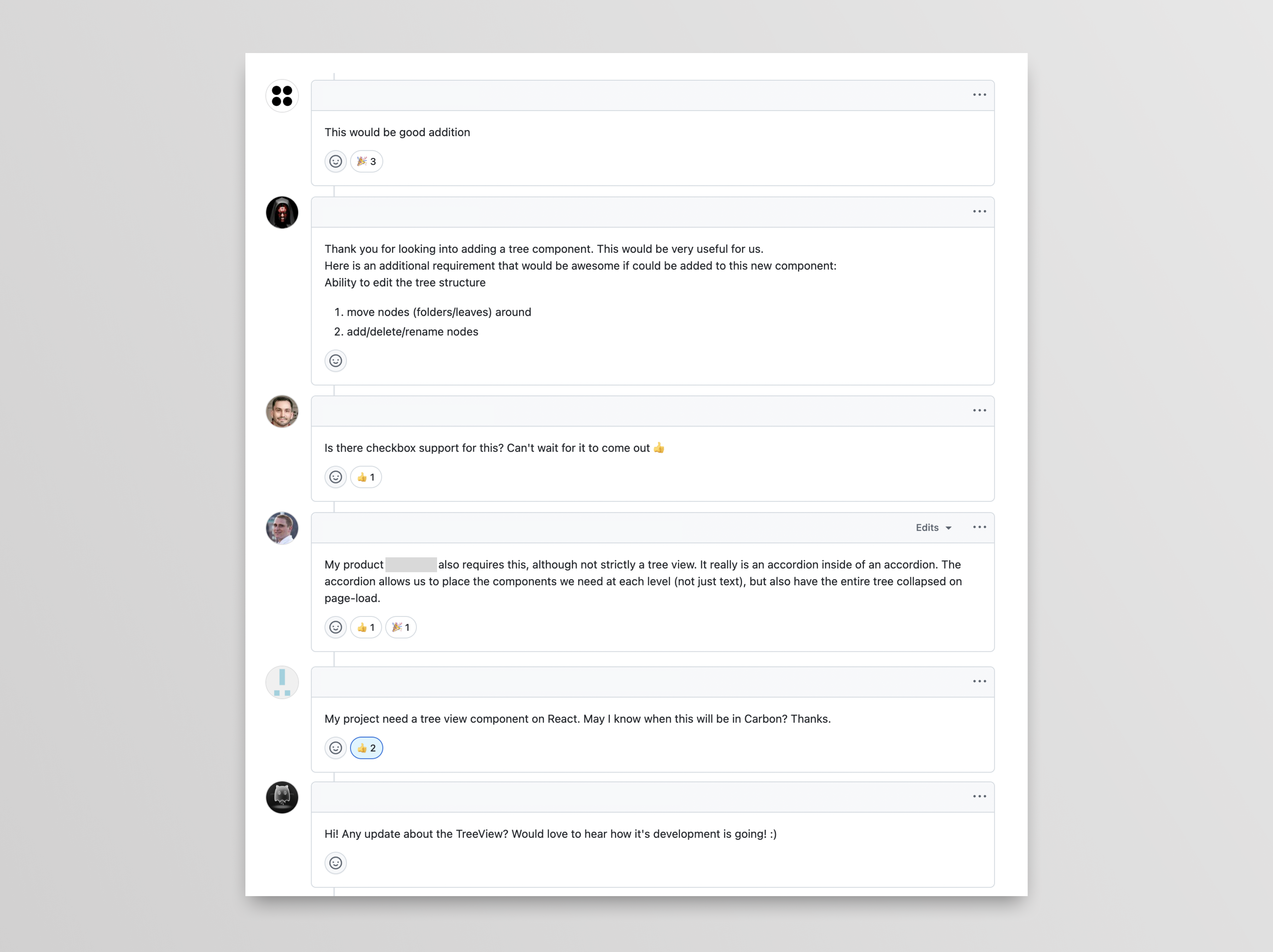 GitHub issue for Tree View